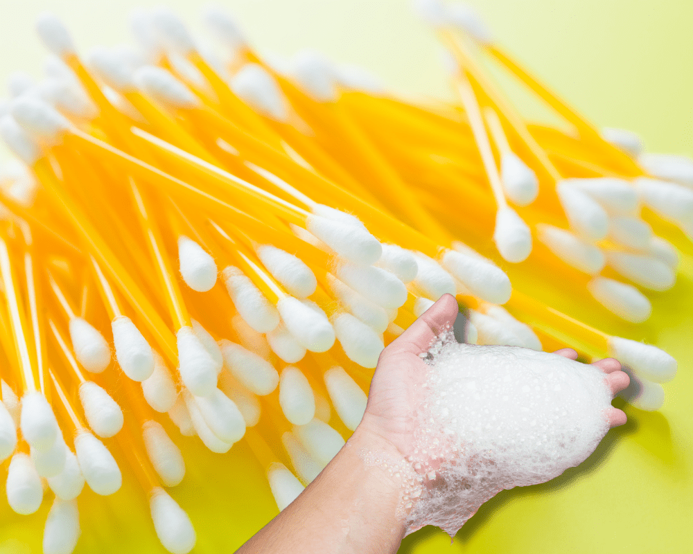 use cotton swabs instead of rags
