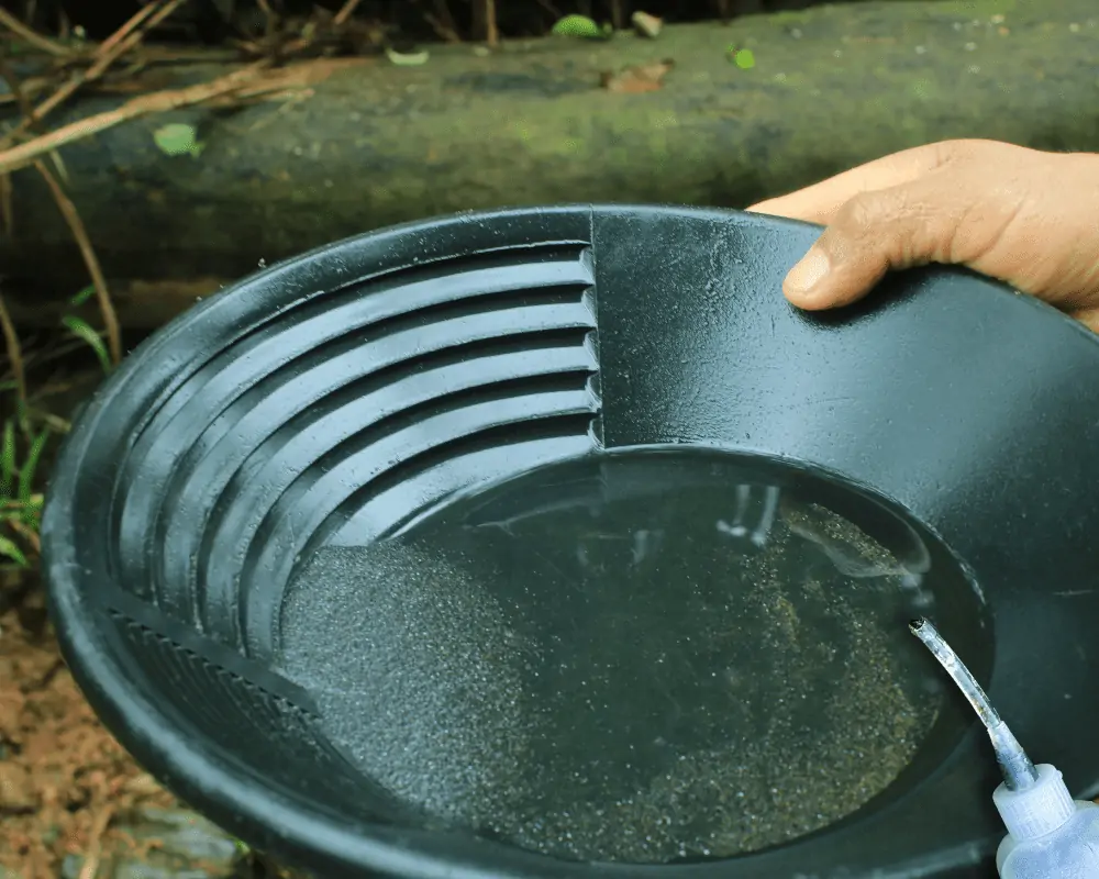 remove the gold by swirling the water and tapping